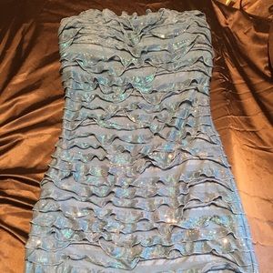 Tube dress with sparkly fringe